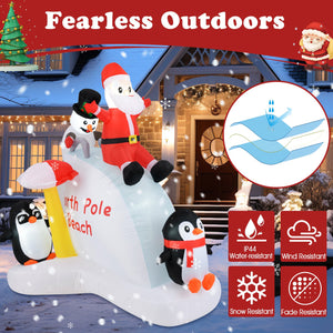 6 Feet Christmas Inflatable with Blow up Penguins and Santa Decoration view 8