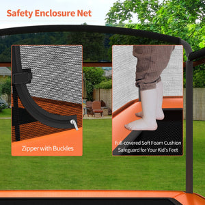 6 Feet Kids Entertaining Trampoline with Swing Safety Fence-Orange view 9
