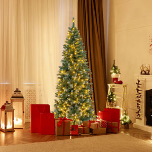 6 Feet Pre-Lit Artificial Christmas Tree with, 618 Snowy Branch Tips view 3