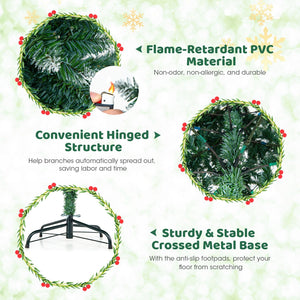 6 Feet Pre-Lit Artificial Christmas Tree with, 618 Snowy Branch Tips view 7