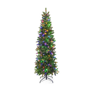 6 Feet Pre-Lit Artificial Christmas Tree with 648 PVC PE Branch Tips view 4
