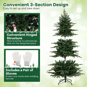 6 Feet Pre-Lit Artificial Christmas Tree with Warm White LED Lights view 9