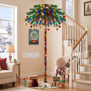 6 Feet Pre-Lit Artificial Tropical Christmas Palm Tree with 210 Multi-Color Lights view 6