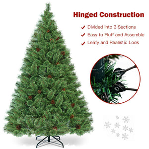 6 Feet Pre-Lit PVC Artificial Carolina Pine Tree with LED Lights view 5