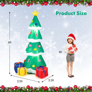 6 Feet Tall Blow up Christmas Tree with 3 Gift Boxes view 4