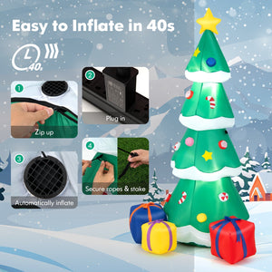 6 Feet Tall Blow up Christmas Tree with 3 Gift Boxes view 9