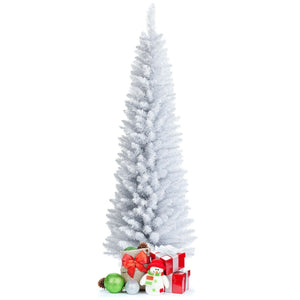 6 Feet Unlit Artificial Slim Pencil Christmas Tree with Metal Stand view 8