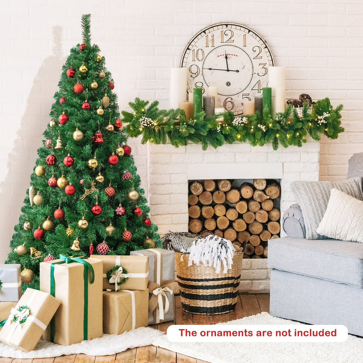 Artificial PVC Hinged Christmas Tree with Solid Metal Stand-6 ft view 2