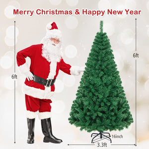 Artificial PVC Hinged Christmas Tree with Solid Metal Stand-6 ft view 4