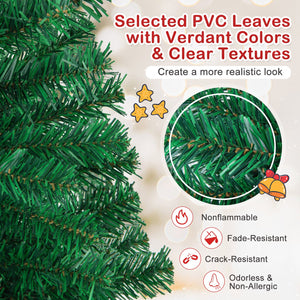Artificial PVC Hinged Christmas Tree with Solid Metal Stand-6 ft view 5