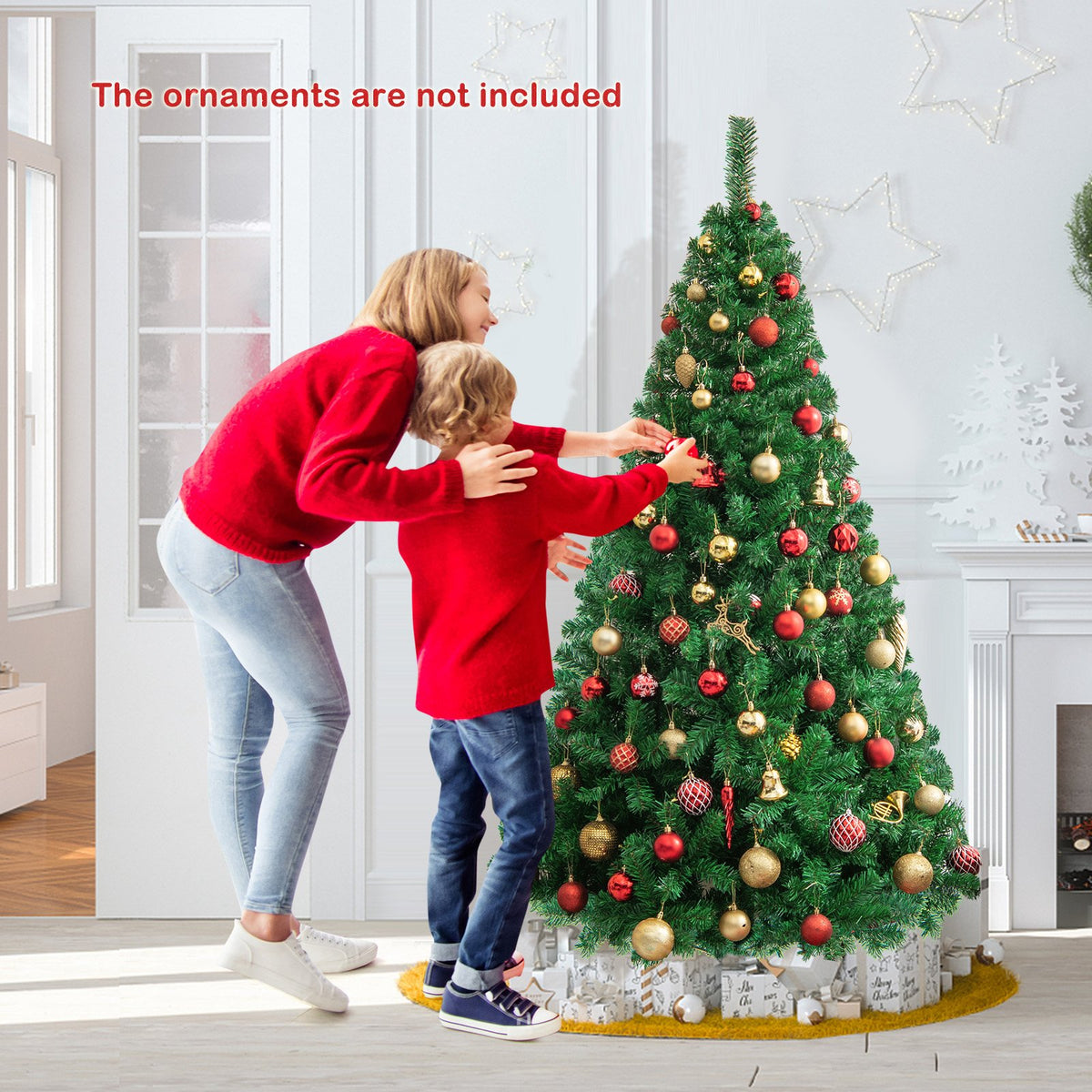 Artificial PVC Hinged Christmas Tree with Solid Metal Stand-6 ft view 6
