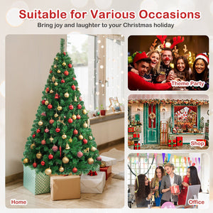 Artificial PVC Hinged Christmas Tree with Solid Metal Stand-6 ft view 9