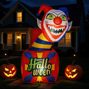 6 Ft Halloween Inflatable Clown with LED Lights for Indoor Outdoor Porch view 2