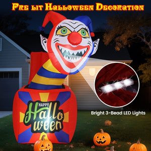 6 Ft Halloween Inflatable Clown with LED Lights for Indoor Outdoor Porch view 7