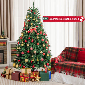 6 Feet Hinged Artificial Christmas Tree with Solid Metal Stand view 9