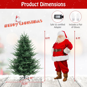 6 FT Pre-Lit Artificial Hinged Xmas Tree with 778 PVC and PE Branch Tips-M view 5