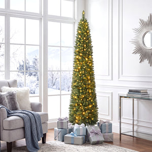 6 FT Pre-Lit Pencil Christmas Tree with 180 Warm White LED Lights view 6