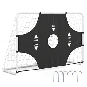 6 ft x 4 ft Soccer Goal Set for Backyard 2-in-1 Football Net with Removable Target Cloth
