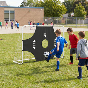 6 ft x 4 ft Soccer Goal Set for Backyard 2-in-1 Football Net with Removable Target Cloth view 3