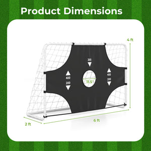 6 ft x 4 ft Soccer Goal Set for Backyard 2-in-1 Football Net with Removable Target Cloth view 4