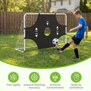6 ft x 4 ft Soccer Goal Set for Backyard 2-in-1 Football Net with Removable Target Cloth view 5