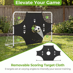 6 ft x 4 ft Soccer Goal Set for Backyard 2-in-1 Football Net with Removable Target Cloth view 6