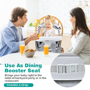 6-in-1 Convertible Baby High Chair with Adjustable Removable Tray-Gray & White view 6