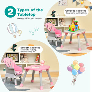 6-in-1 Convertible Baby High Chair with Adjustable Removable Tray-Pink view 4