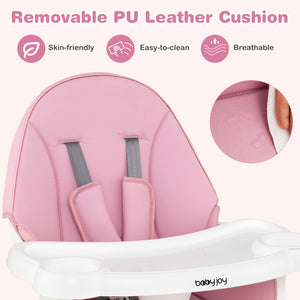 6 in 1 High Chair for Babies and Toddlers Ages 6-36 Months-Pink view 8