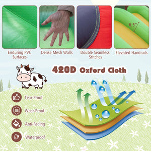 6-in-1 Inflatable Bounce House with Double Slides without Blower view 7