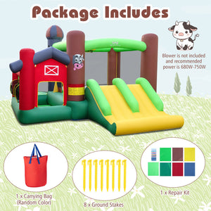 6-in-1 Inflatable Bounce House with Double Slides without Blower view 9