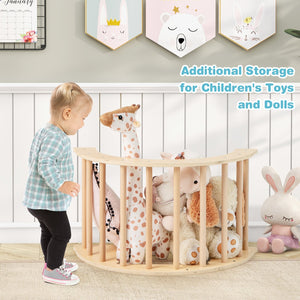 6 in 1 Kids Climbing Arch Playset wIth Removable Cushion and Stoppers-Natural view 5