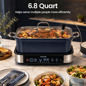 6-in-1 Programmable Slow Cooker with Keep Warm Functions and Adjustable Timer, Control view 6