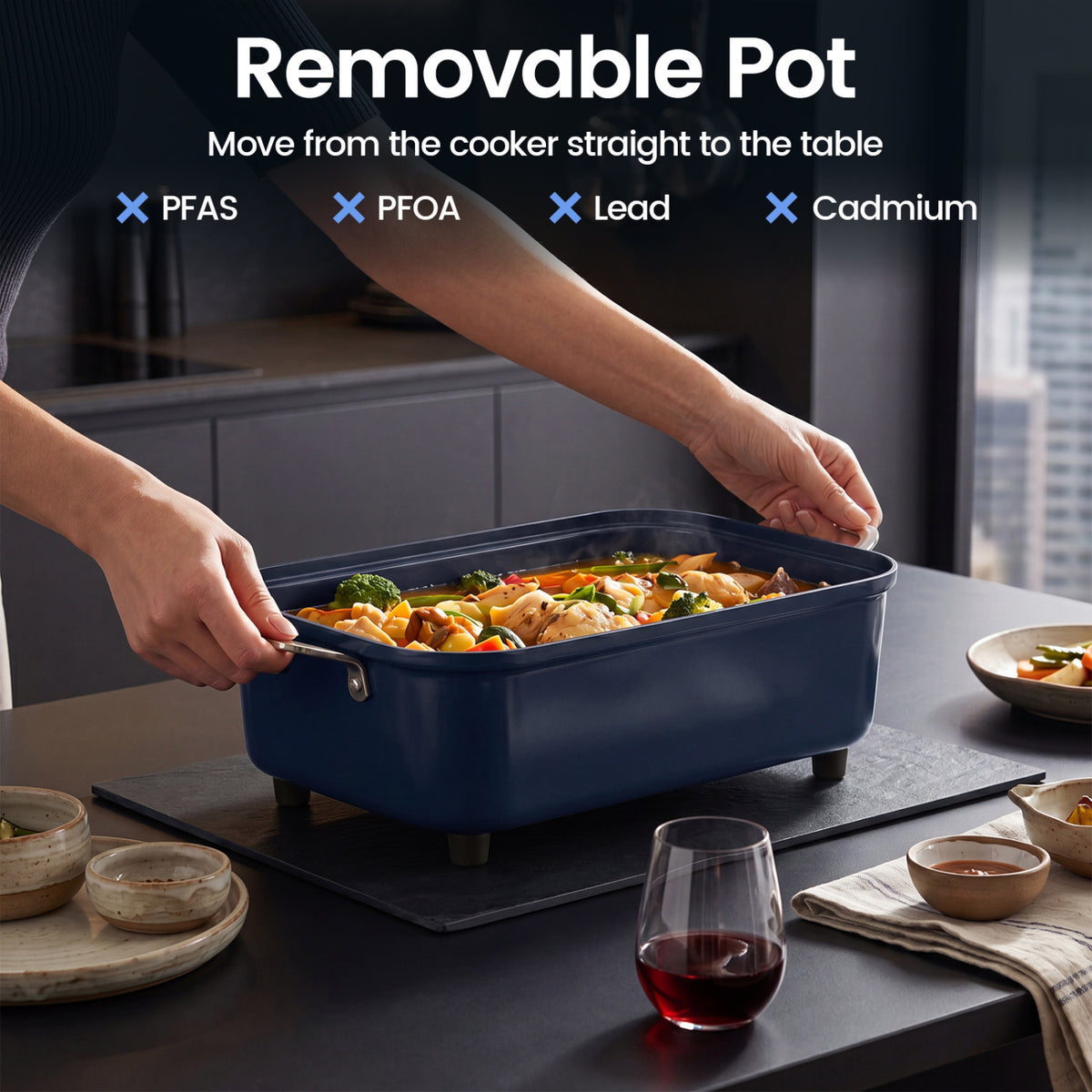 6-in-1 Programmable Slow Cooker with Keep Warm Functions and Adjustable Timer, Control view 8