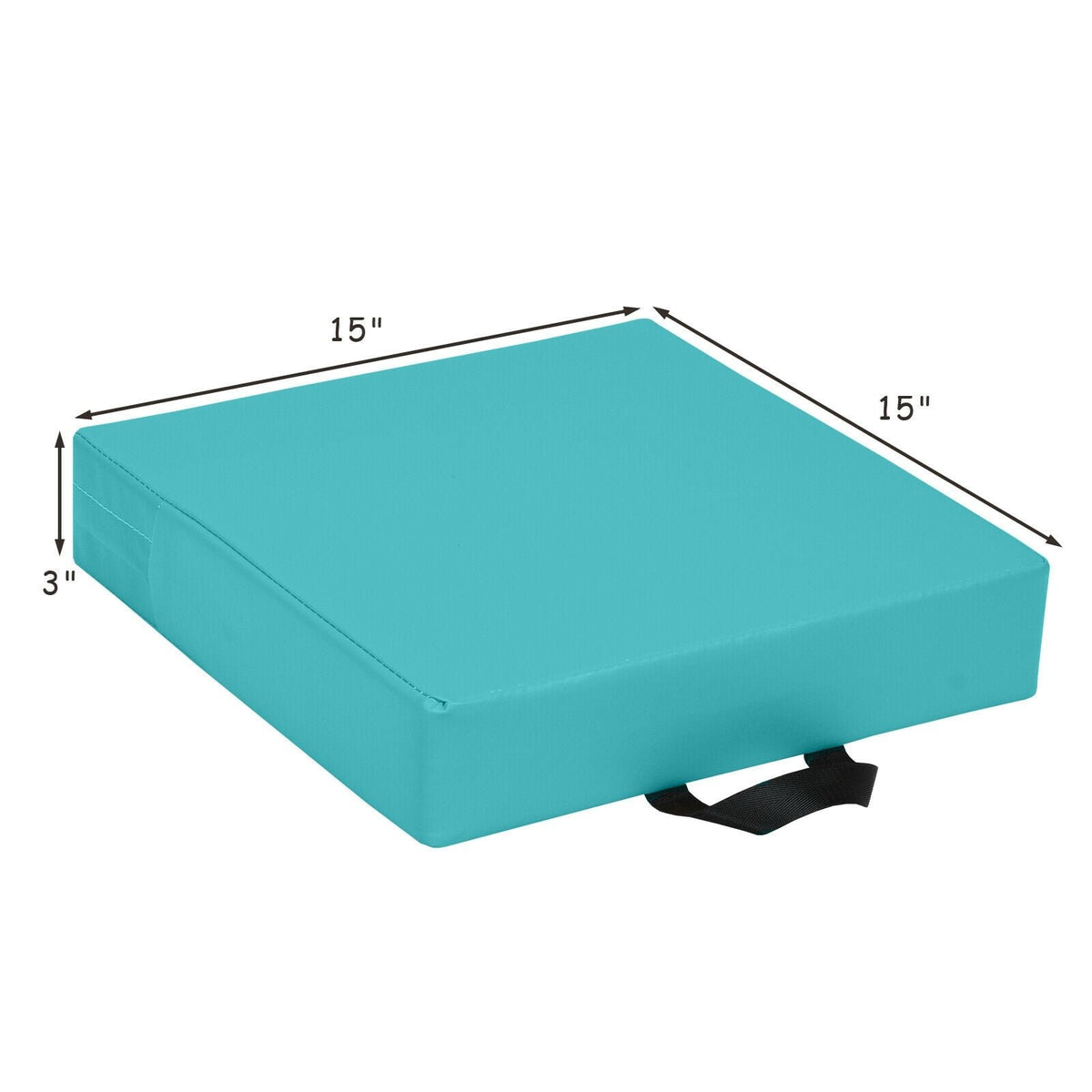 6 Pieces 15 Inches Square Toddler Floor Cushions Flexible Soft Foam Seating with Handles-Blue view 4
