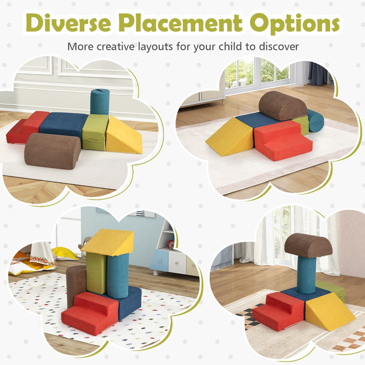 6-Piece Baby Climbing Blocks with 30D High-Density Foam and Carrying Handles-Multicolor view 6