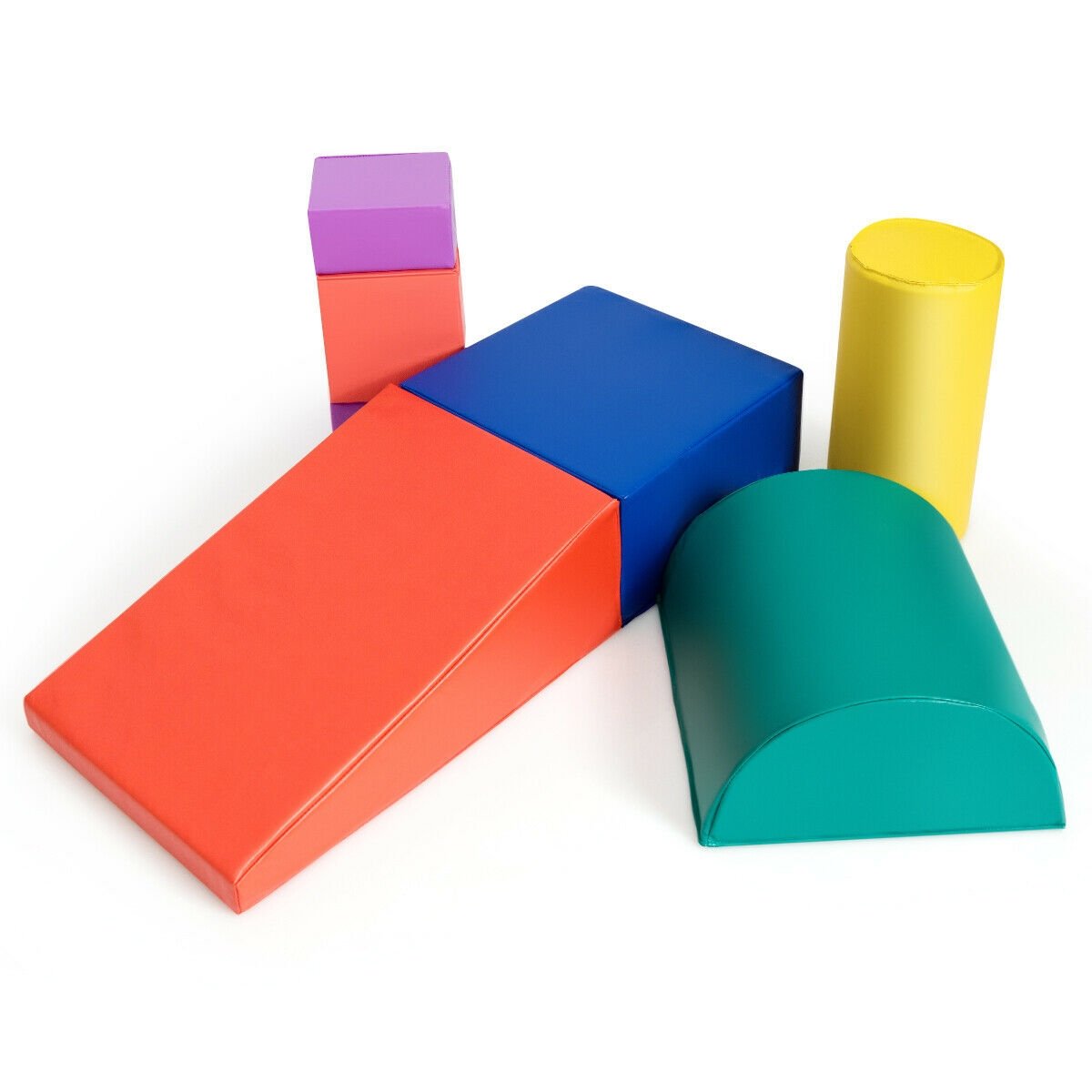 6 Piece Climb Crawl Play Set Indoor Kids, Toddler-Red