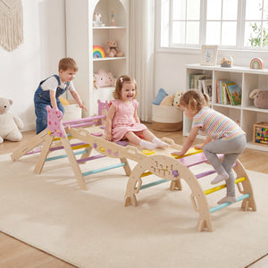 6-Piece Toddler Indoor Play Gym with Climbing Frame & Foam Climbing Blocks view 8