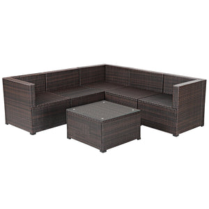 6 Pieces Patio Furniture Sofa Set with Cushions for Outdoor-Navy view 9