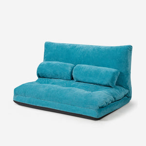 6-Position Adjustable Sleeper Lounge Couch with 2 Pillows-Blue view 9