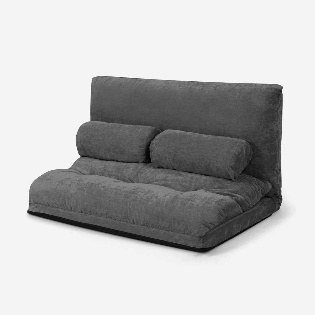 6-Position Adjustable Sleeper Lounge Couch with 2 Pillows-Gray view 4