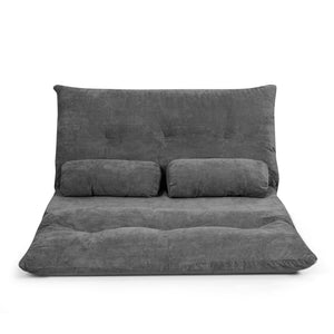 6-Position Adjustable Sleeper Lounge Couch with 2 Pillows-Gray view 9
