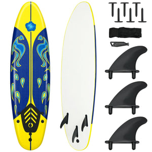 6 Feet Surfboard with 3 Detachable Fins-Yellow view 4