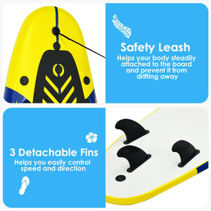 6 Feet Surfboard with 3 Detachable Fins-Yellow view 8