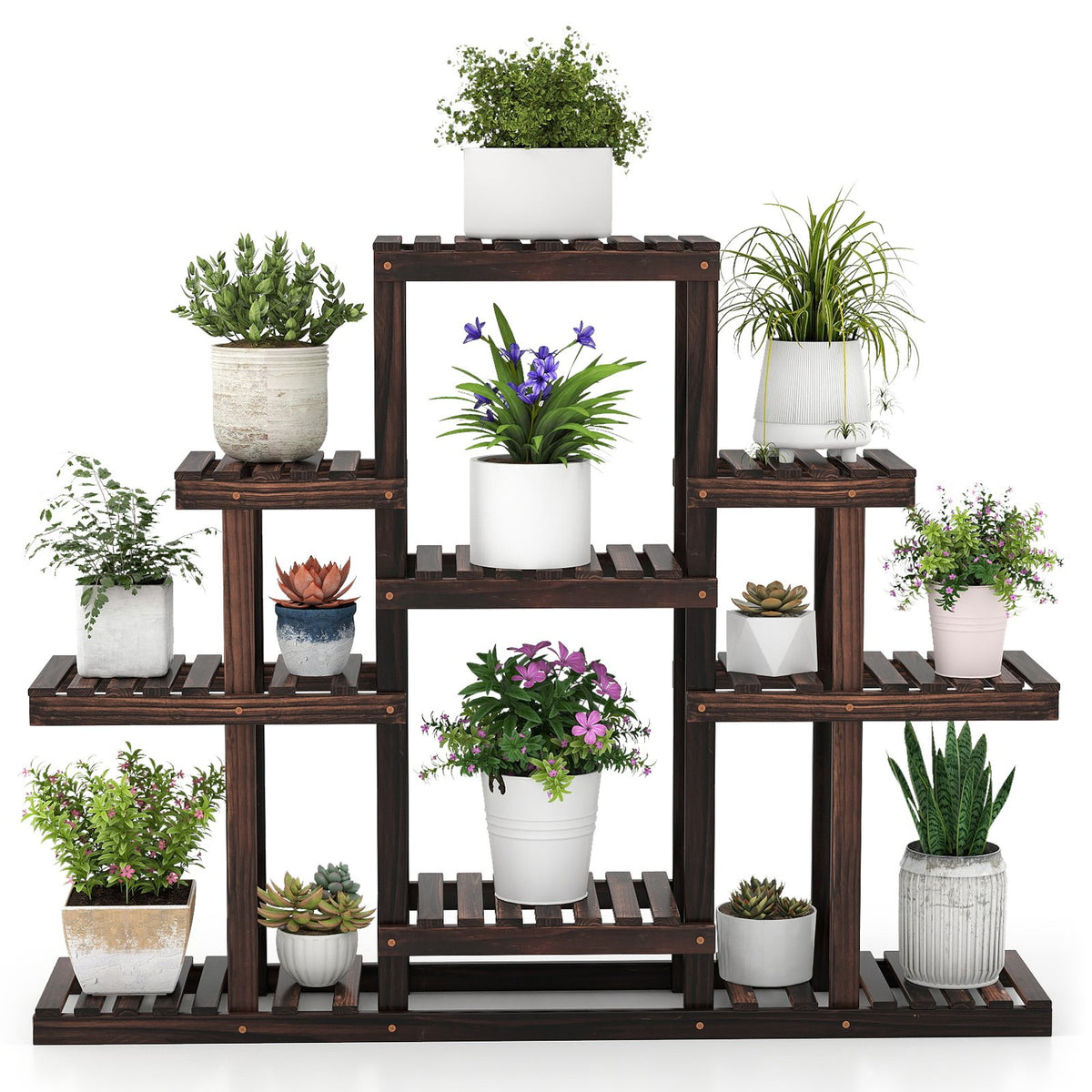 6-Tier Flower Wood Stand Plant Display Rack Storage Shelf view 5