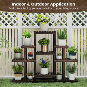 6-Tier Flower Wood Stand Plant Display Rack Storage Shelf view 8