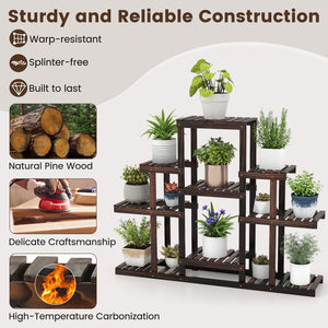 6-Tier Flower Wood Stand Plant Display Rack Storage Shelf view 9