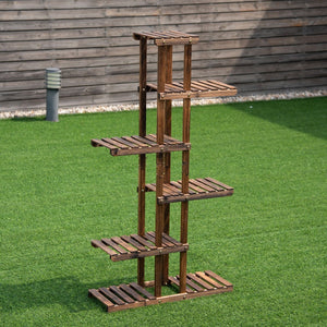 6 Tier Garden Wooden Shelf Storage Plant Rack Stand view 7