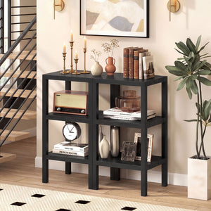 6-Tier Plastic Modular Storage Shelves for Living Room and Kitchen-Black view 3