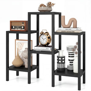 6-Tier Plastic Modular Storage Shelves for Living Room and Kitchen-Black view 4